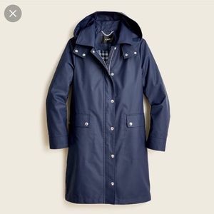 NWT J CREW classic raincoat in navy xs